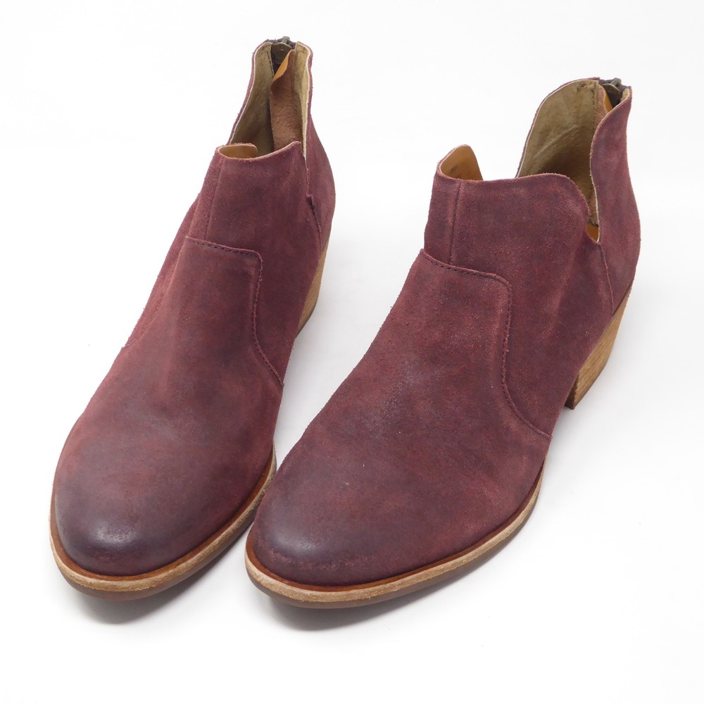 Kork-Ease Skye Womens Booties Burgundy Suede Leather Ankle Boots 10M - Picture 3 of 9